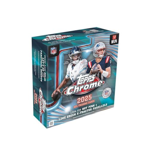 2025 Topps NFL Chrome Football Trading Card Mega Box