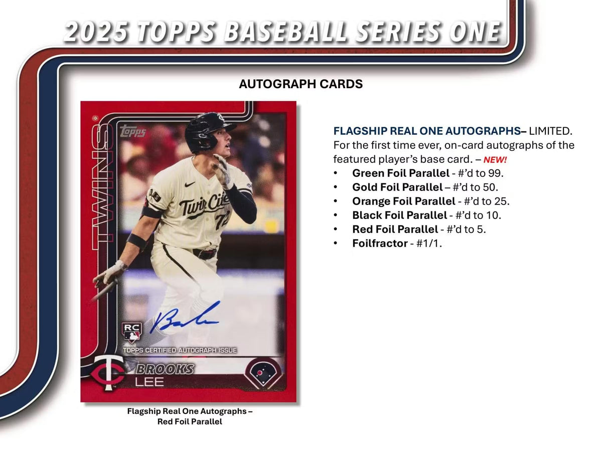 2025 Topps Series 1 Baseball Trading Card MLB Hobby Jumbo 10 Pack Box (1 Autograph & 2 Relics Per Jumbo Box)