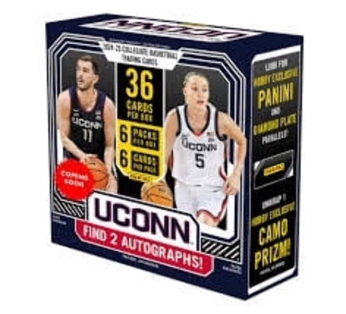 2024-25 Panini University of Connecticut Collegiate Basketball Hobby Trading Card Box (2 Autographs Per Hobby Box)