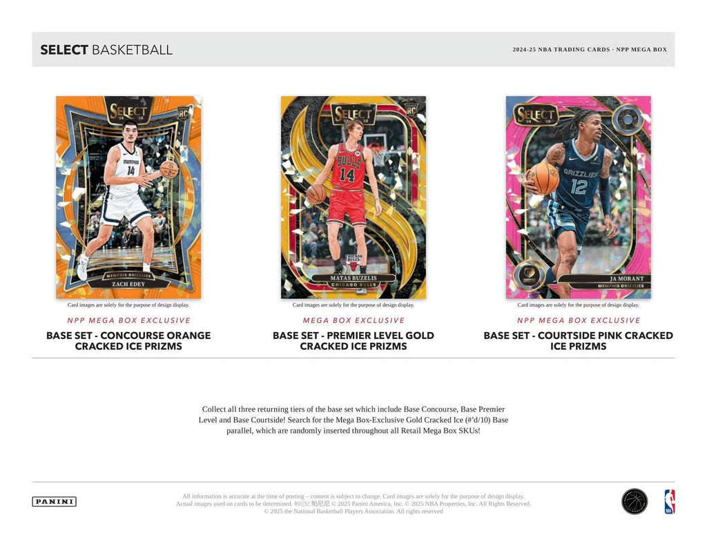 2024/25 Panini Select Basketball Mega Trading Card Box (Red & Purple Cracked Ice)