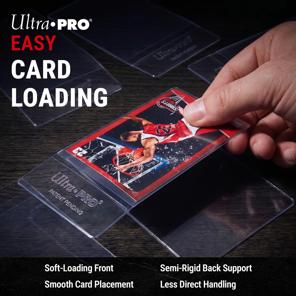 Ultra Pro CardPreserver Trading Card Holders – 2-in-1 Semi Rigid Card Protector Sleeves – Clear Polypropylene, Acid-Free, PVC-Free & 720° Security – Fits Standard-Size Cards up to 35PT – 25 Pack