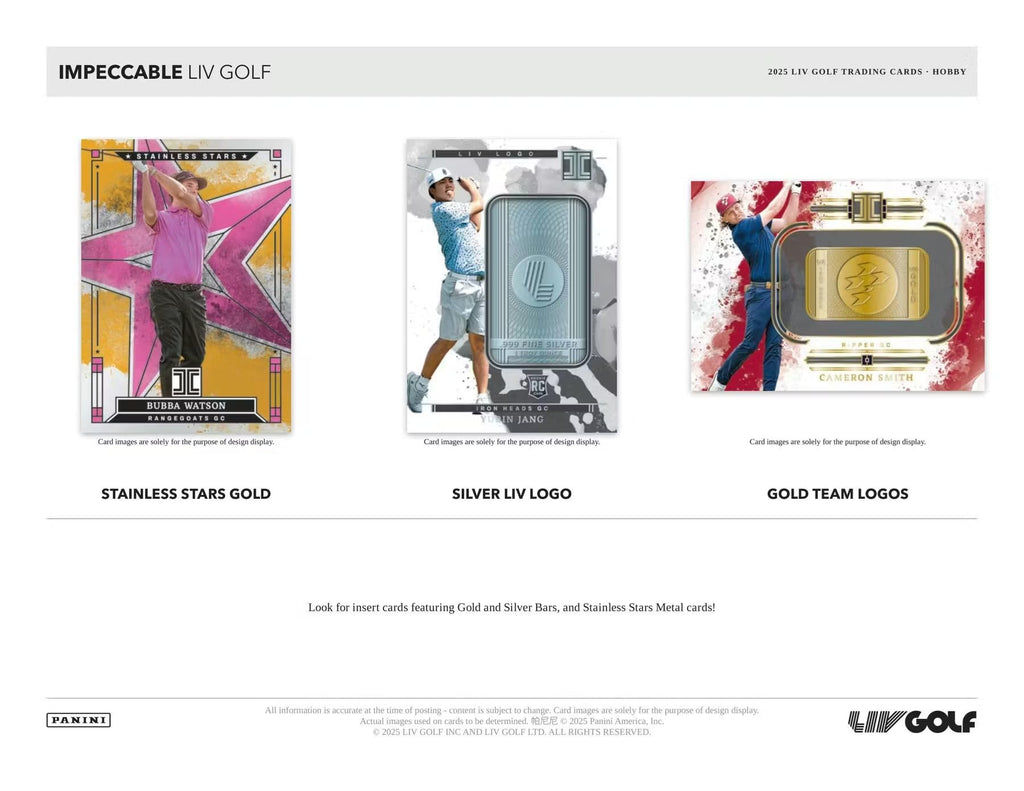 2025-2026 Panini Impeccable LIV Golf Hobby Trading Card Box (8 Autographs or Memorabilia Cards Per Box)