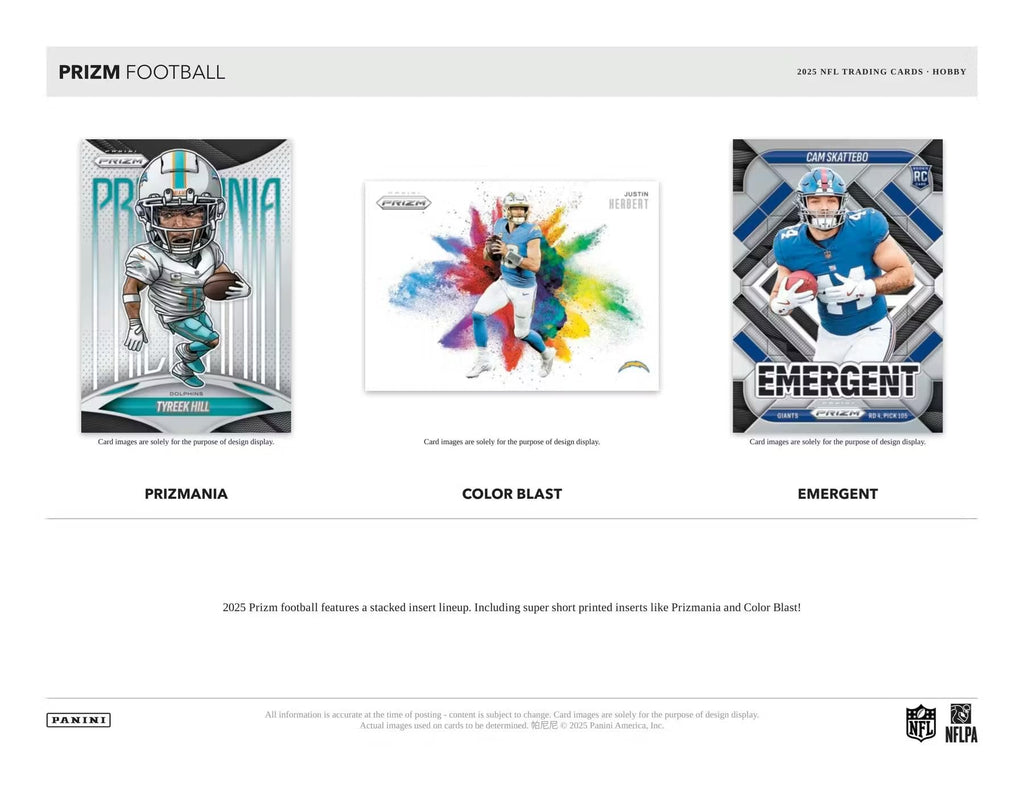 2025 Panini Prizm Football Hobby Trading Card Box (2 Autographs Per Box)