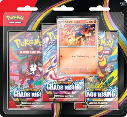 Pokémon TCG: Mega Evolution—Chaos Rising Triple Pack (1 Foil Promo Card & 3 Booster Packs)