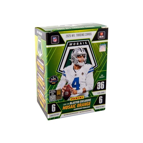 2025–26 Panini Mosaic Football Blaster Box – Retail Exclusive Mosaic Parallels & Inserts – NFL Trading Cards – Sealed Retail Box