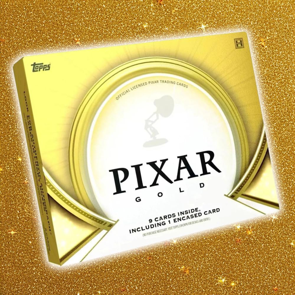 Topps Pixar Gold Trading Cards, 9 Cards Including 1 Encased Card | Autographs, Parallel Inserts