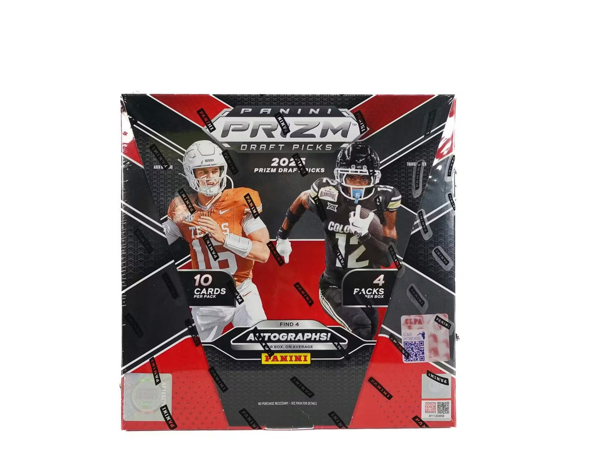 2025 Panini Prizm Draft Picks Football Hobby Trading Card Box (Four Autographs Per Box!)
