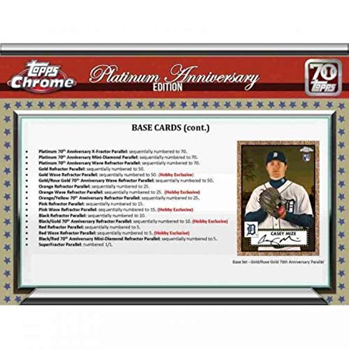 2021 Topps Chrome Platinum Baseball Anniversary Hobby Box (24 Packs/4 Cards: 1 Auto)