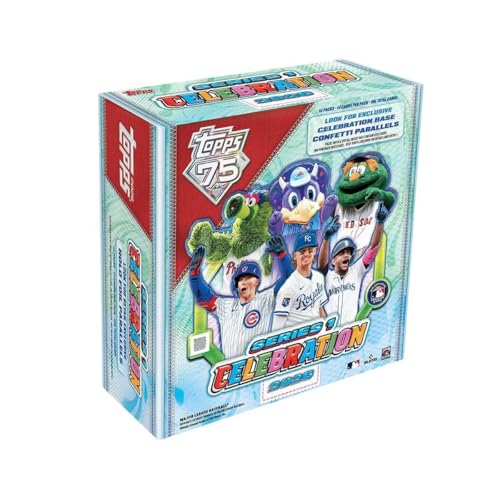 2026 Topps MLB Series 1 Baseball Trading Card Celebration Box – Exclusive Confetti & Holo Foil Parallels – Chance for Dynasty Mascot Autograph Relic Cards