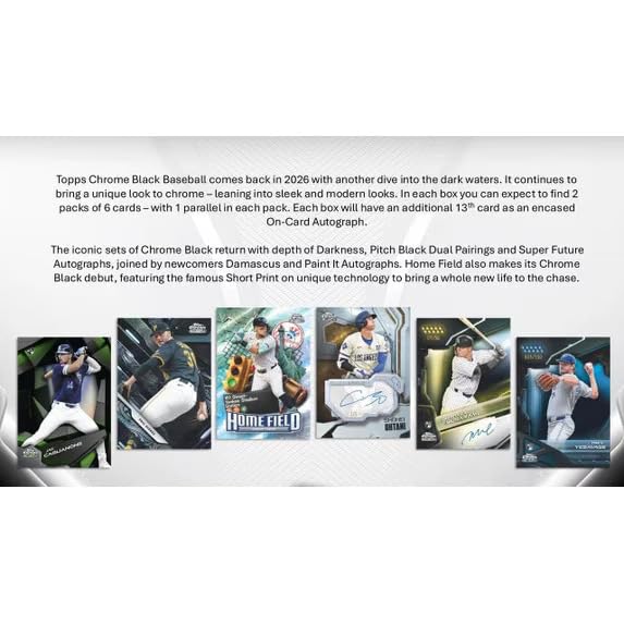 2026 Topps Chrome Black Baseball Factory Sealed Hobby Box