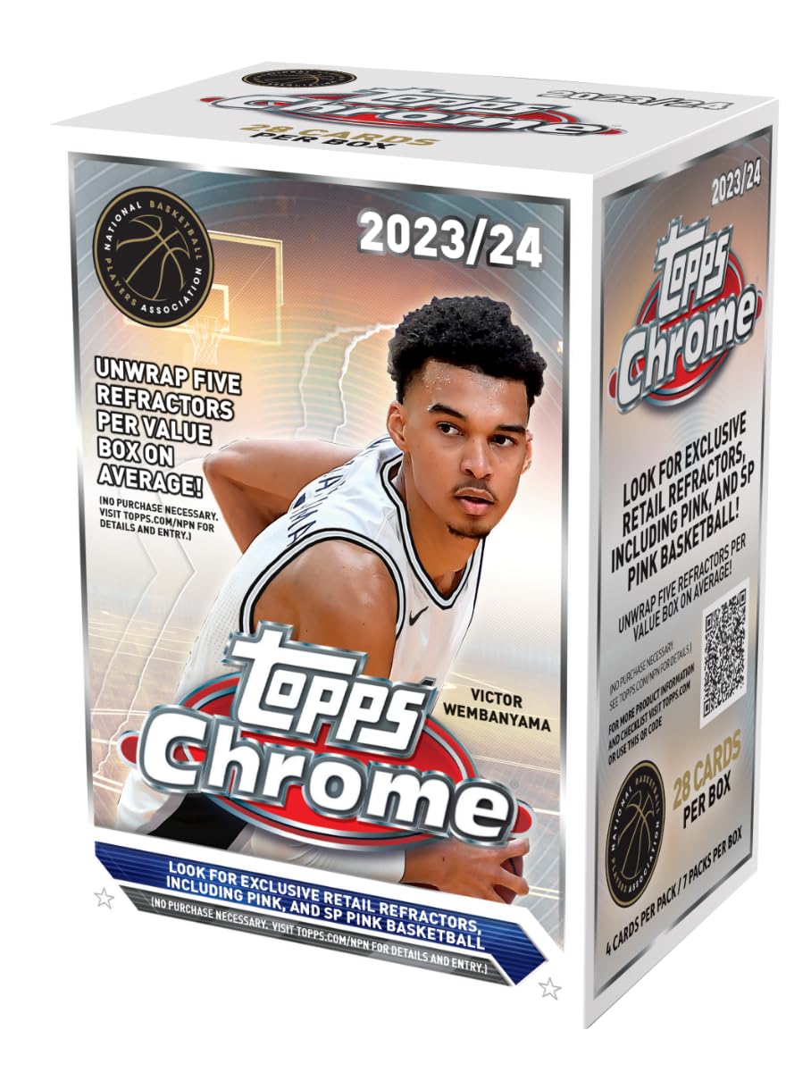 2023/24 Topps Chrome Basketball Trading Card Blaster Box (Pink Refractors)