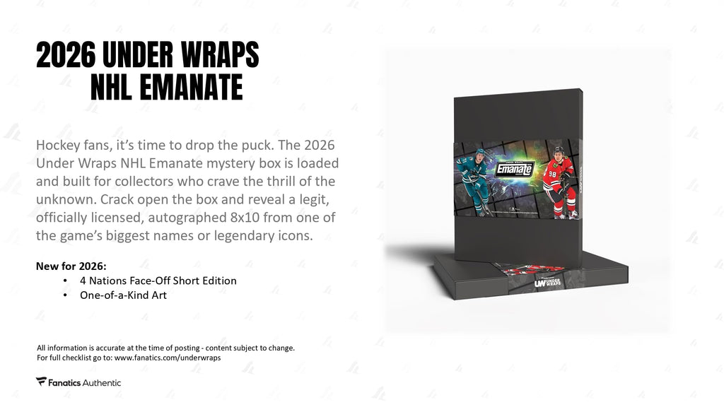 Under Wraps Fanatics 2025-26 Emanate Hockey Autographed Hobby Trading Card Box