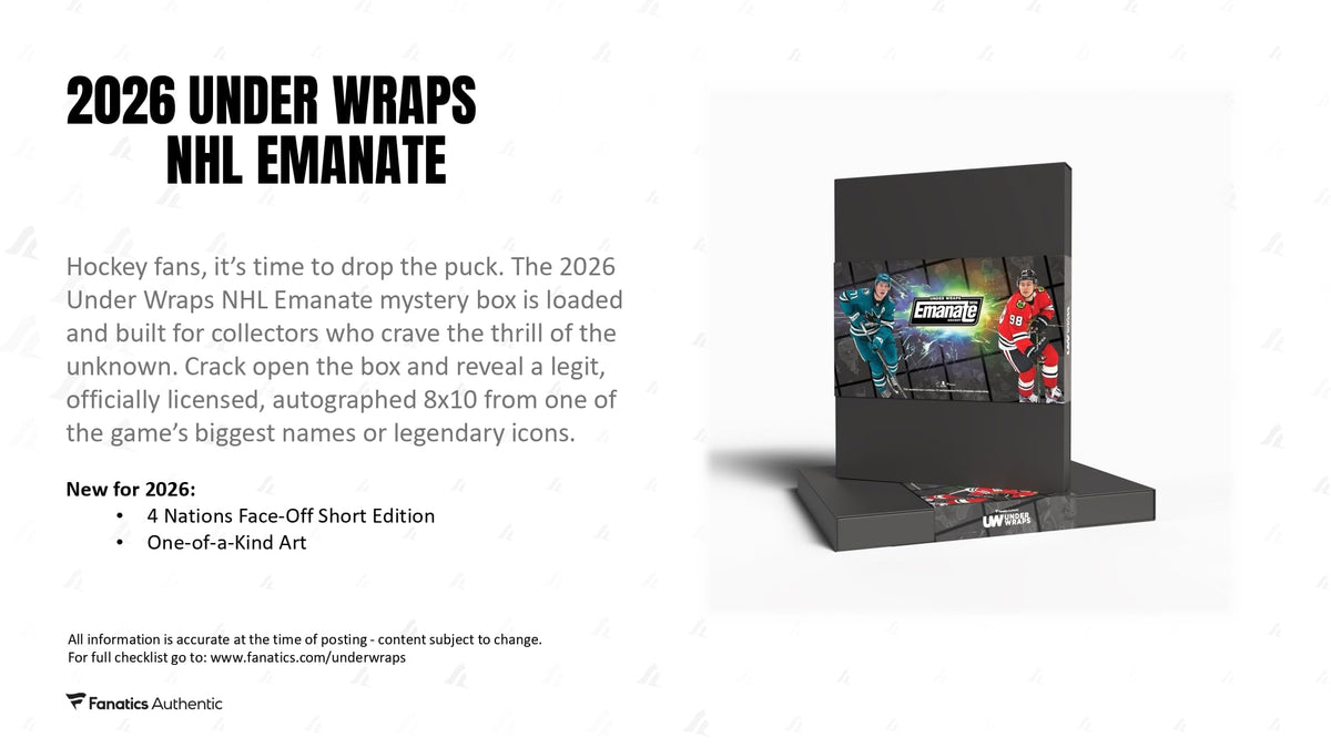 Under Wraps Fanatics 2025-26 Emanate Hockey Autographed Hobby Trading Card Box