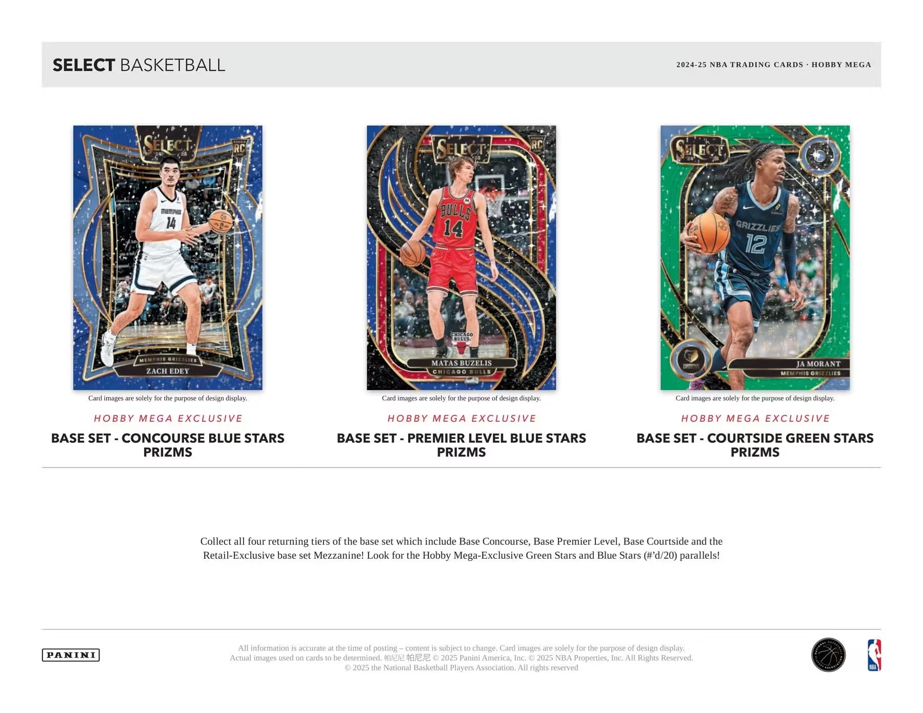 Panini 2024-25 Select Basketball Hobby Mega Trading Card Box (Green & Blue Stars Prizm)