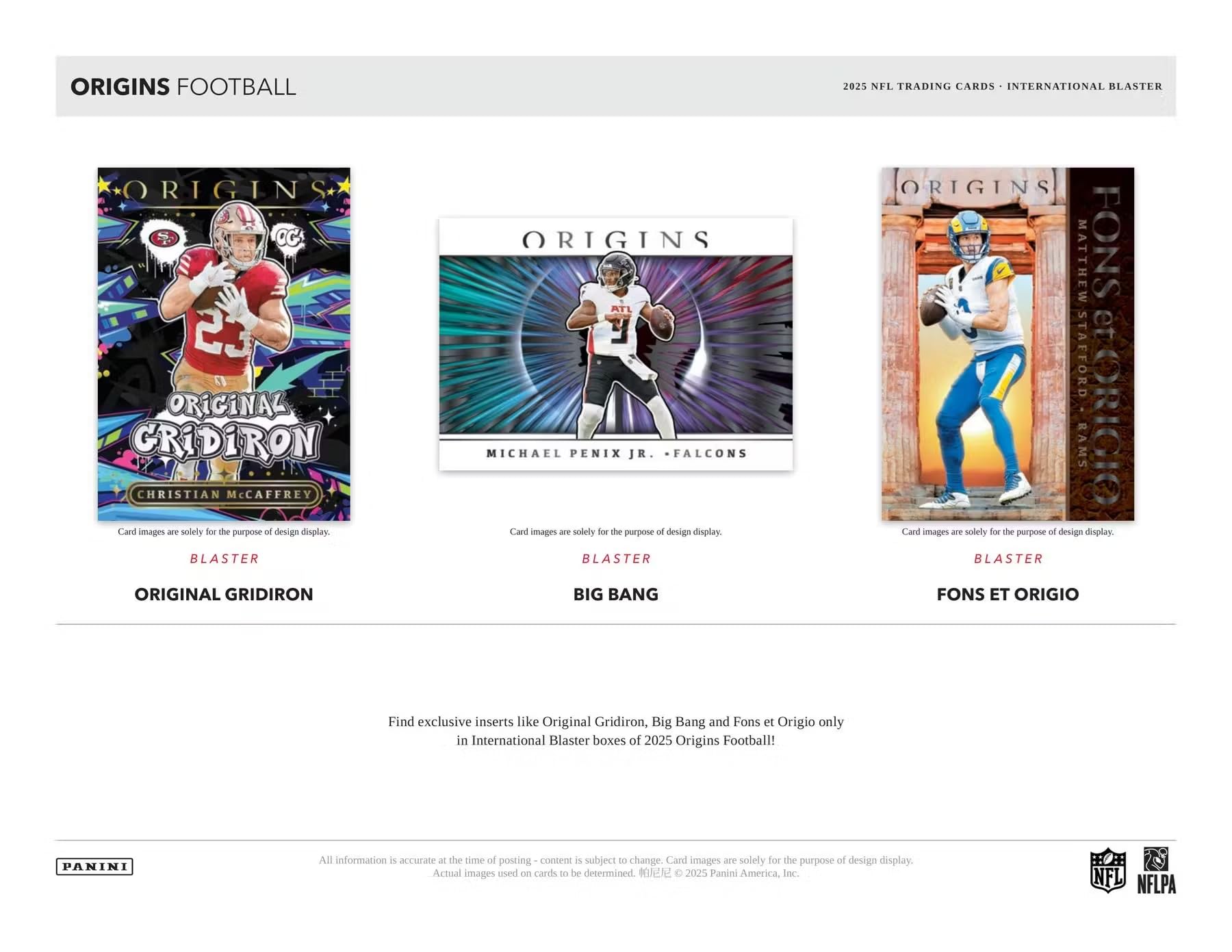 2025 Panini Origins Football International 6-Pack Blaster Trading Card Box (Find 14 Rookies Per Box)