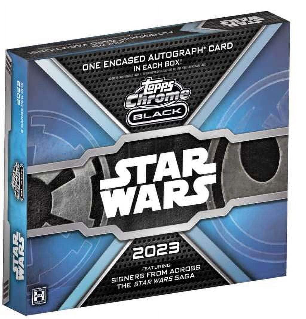 2023 Topps Chrome Black Star Wars HOBBY box (One 3-card pack & ONE encased Autograph card)