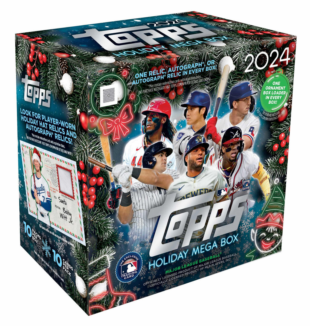 MLB 2024 Topps Holiday Baseball Mega Box | 10 Packs