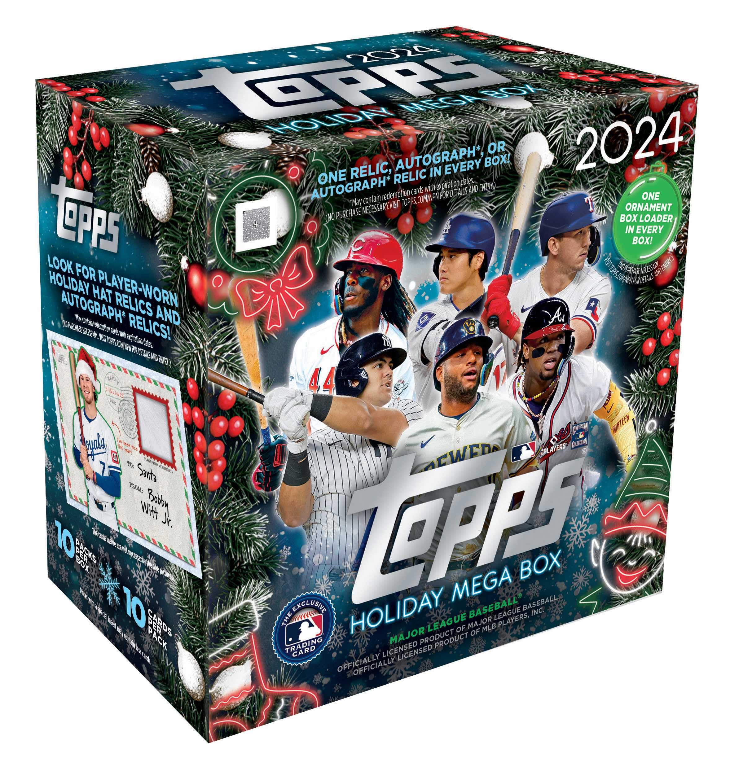 MLB 2024 Topps Holiday Baseball Mega Box | 10 Packs