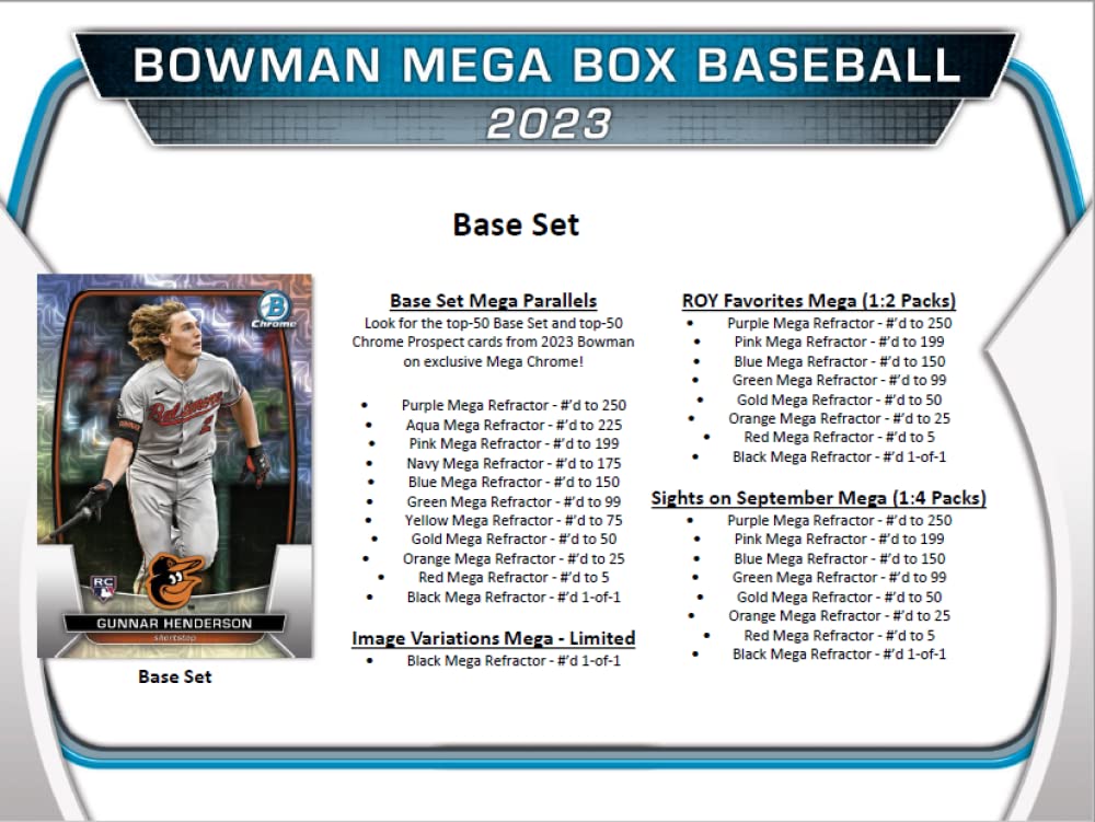 2023 Bowman Baseball Mega Box (6 Packs/5 Cards)