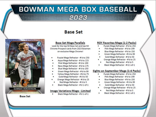 2023 Bowman Baseball Mega Box (6 Packs/5 Cards)