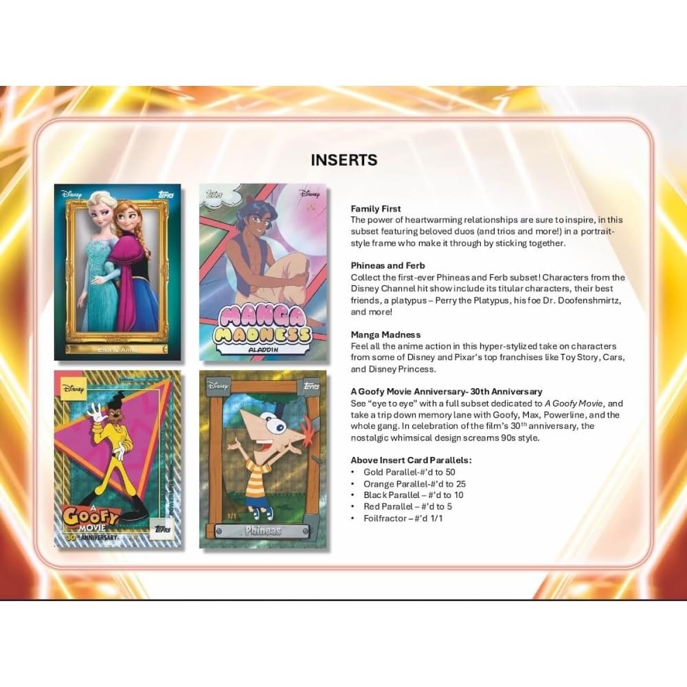 Topps 2026 Disney Neon Hobby Box, Factory Sealed, 20 Packs, 5 Cards per Pack, 2 Numbered Parallels