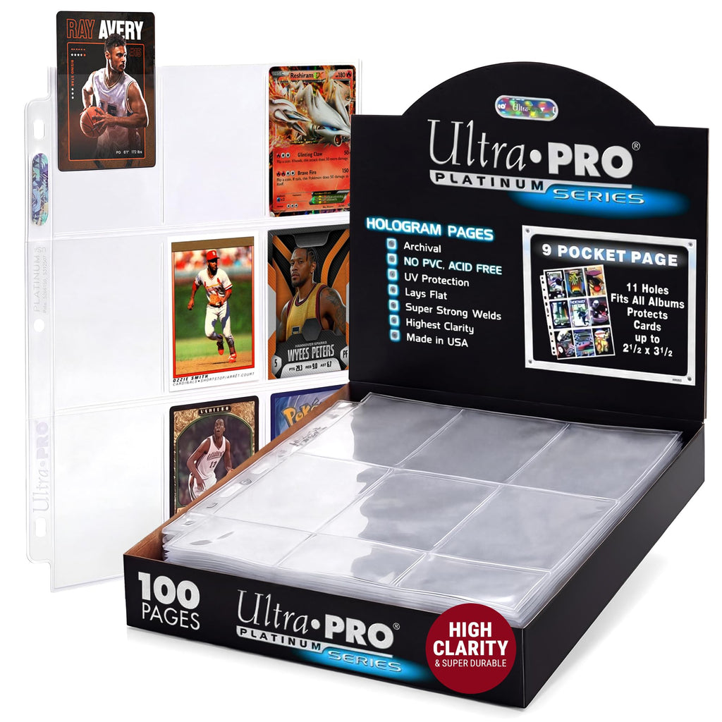 Ultra Pro 9 Pocket Pages Platinum Series - 100 Pages of Card Sleeves for Trading Card Binder and More