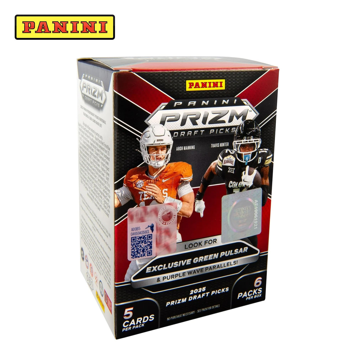 2025 Panini Prizm Draft Picks College Football Retail Blaster Box | 6 Packs Per Box | 30 Trading Cards | College Football Trading Cards | Exclusive Retail Prizm Parallels