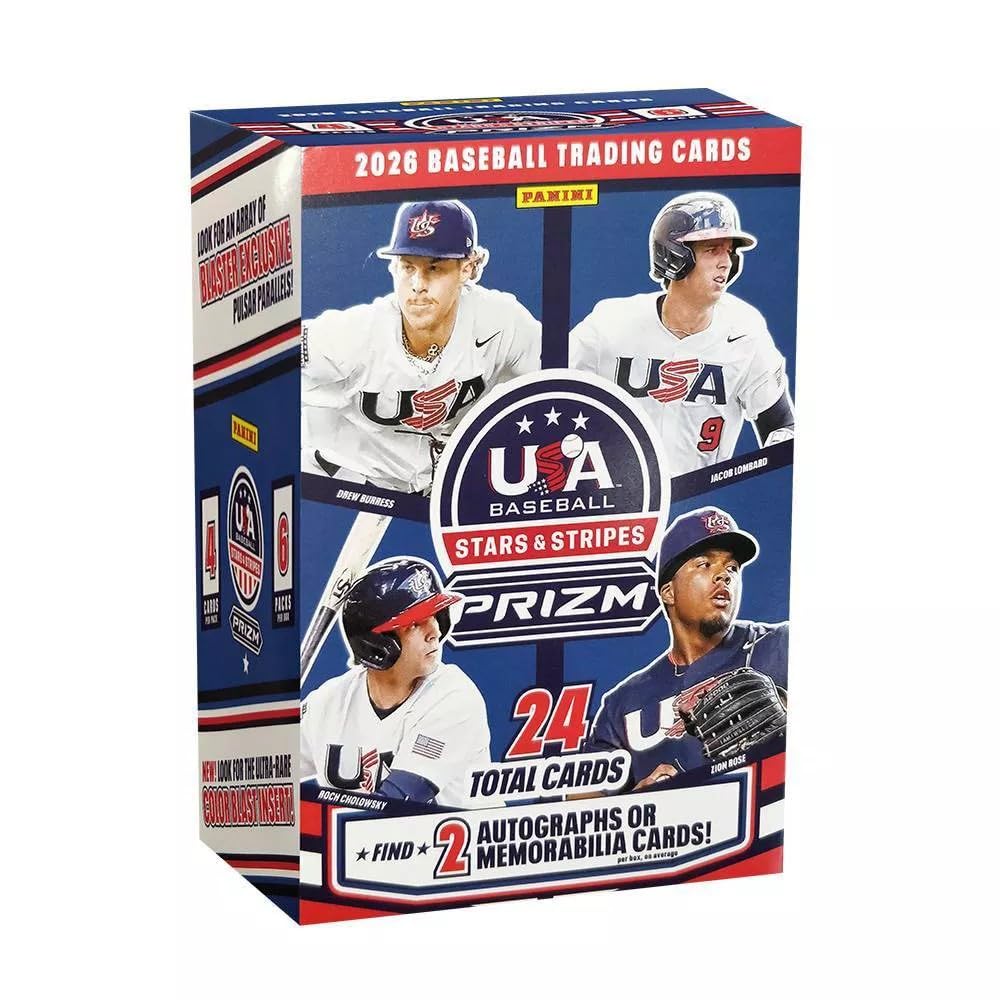 2026 Panini USA Stars and Stripes Prizm Baseball Trading Card Blaster Box