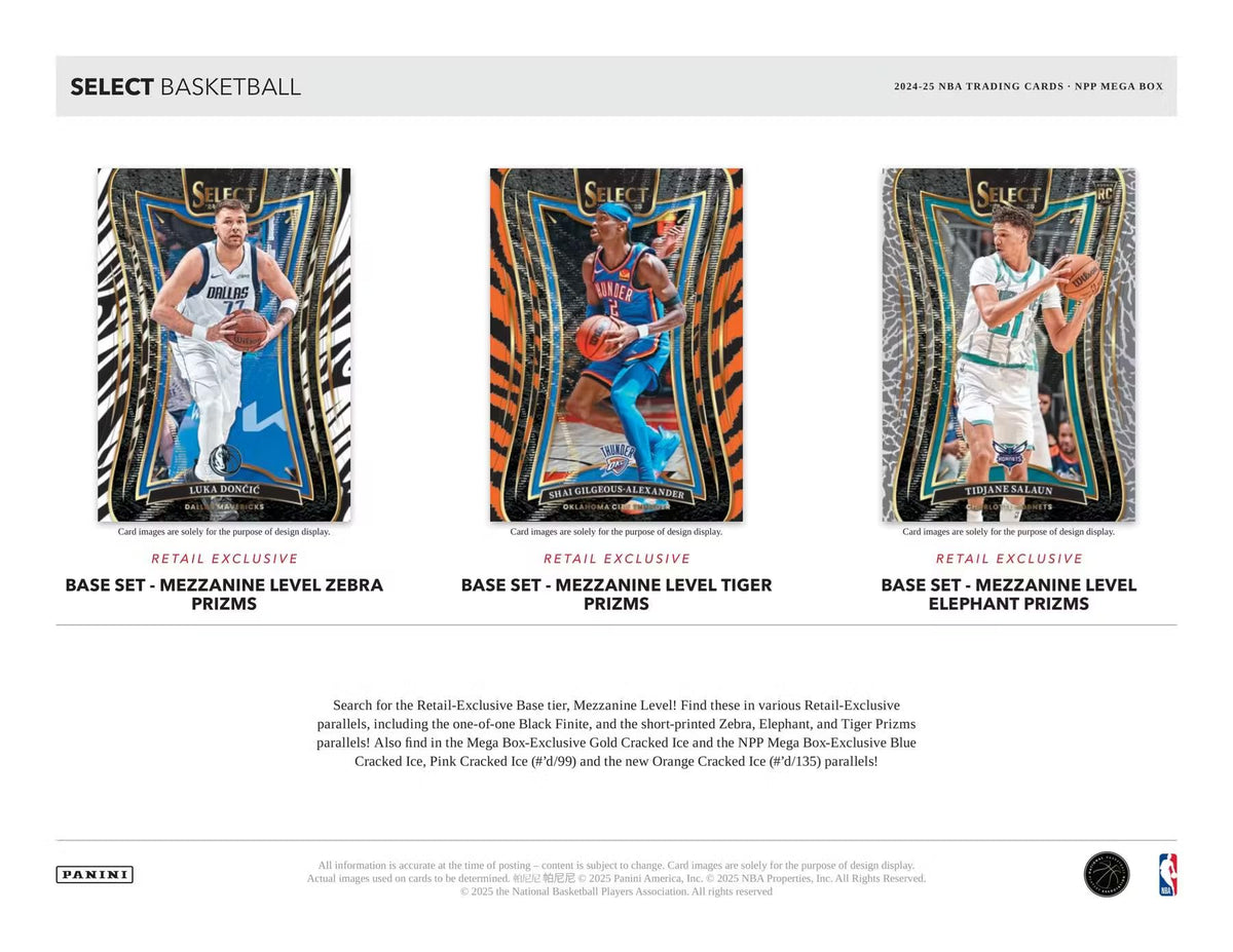 2024/25 Panini Select Basketball Mega Trading Card Box (Red & Purple Cracked Ice)