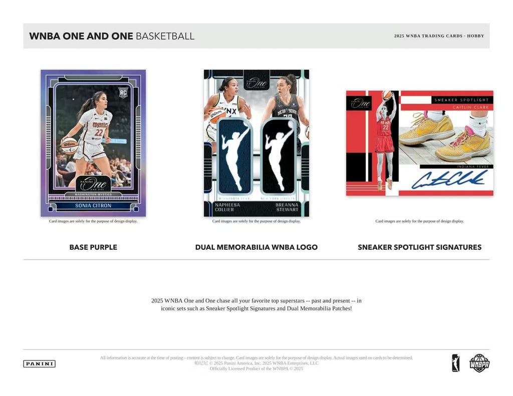 2025 Panini One and One WNBA Basketball Hobby Trading Card Box (1 Autograph Card Per Box)