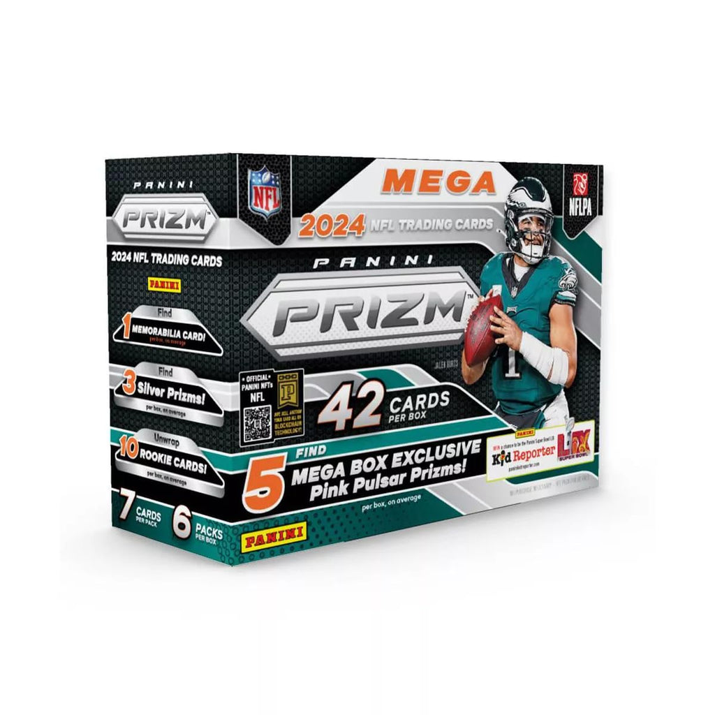 2024 Panini NFL Prizm Football Trading Card Mega Box (Pink Pulsar Prizms!)