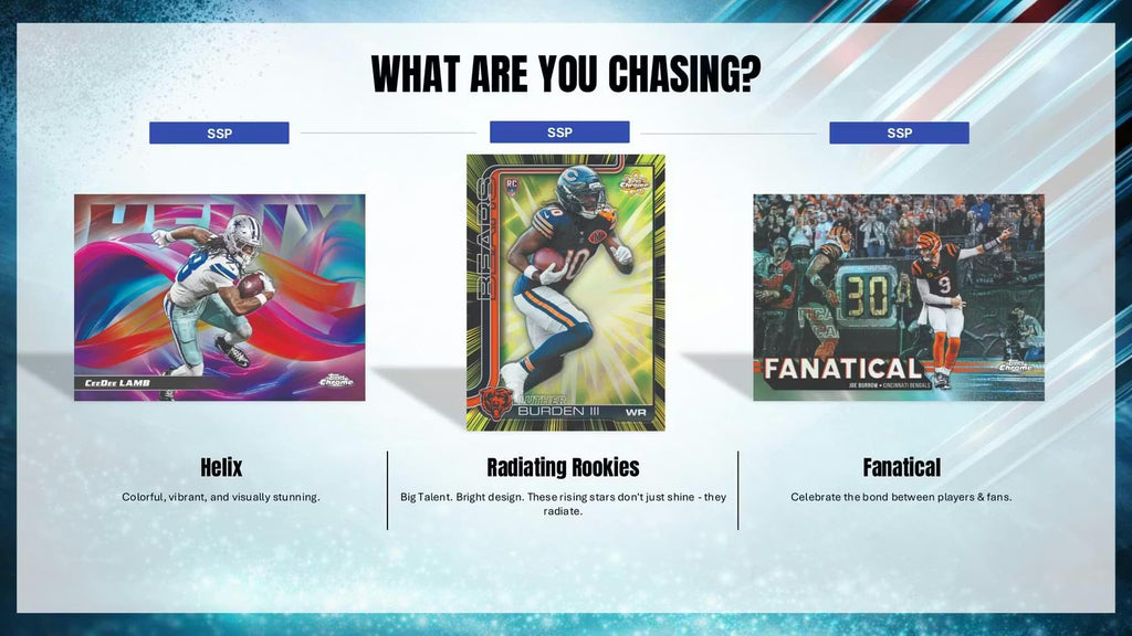 2025 Topps Chrome Football Hobby Trading Card Box (1 Autograph or Autograph Relic Per Box)