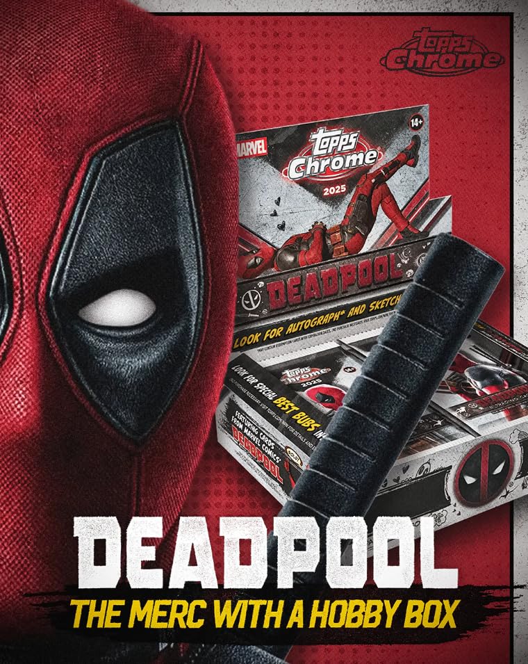 Topps 2025 Chrome Marvel Deadpool Hobby Box, Trading Cards, Look for Autograph and Sketch Cards