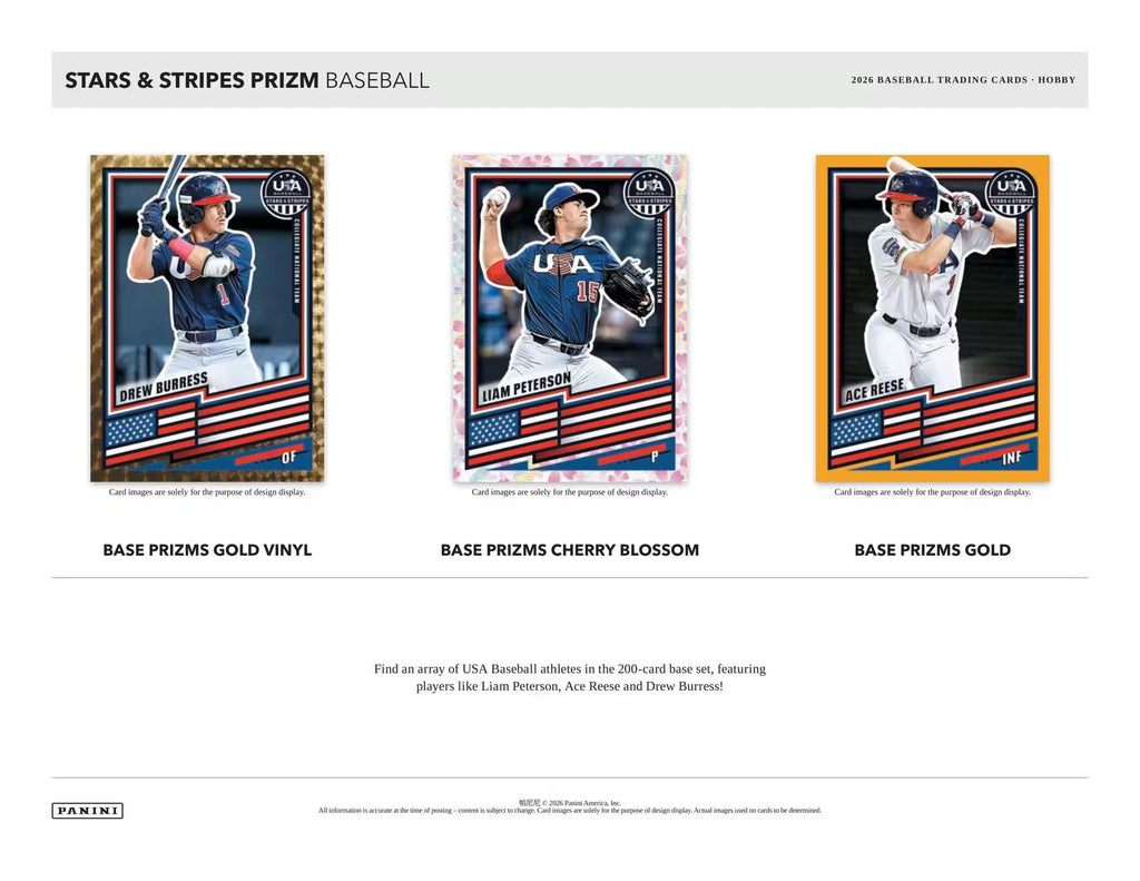 2026 Panini USA Stars & Stripes Prizm Baseball Hobby Box
