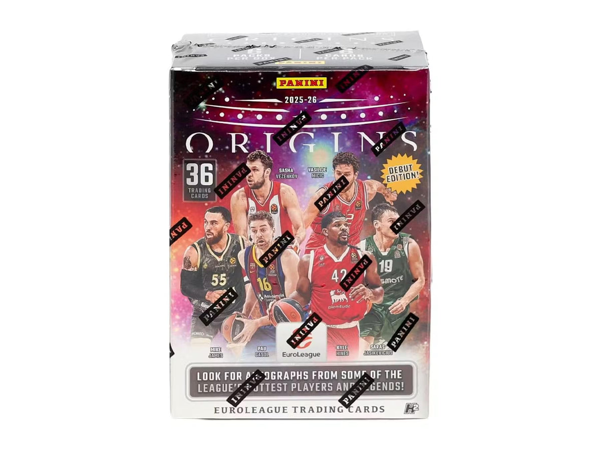 2025/26 Panini Origins EuroLeague Basketball H2 Hobby International Trading Card Box (3 Parallels Per Box)