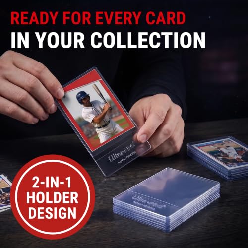 Ultra Pro CardPreserver Trading Card Holders – 2-in-1 Semi Rigid Card Protector Sleeves – Clear Polypropylene, Acid-Free, PVC-Free & 720° Security – Fits Standard-Size Cards up to 35PT – 25 Pack