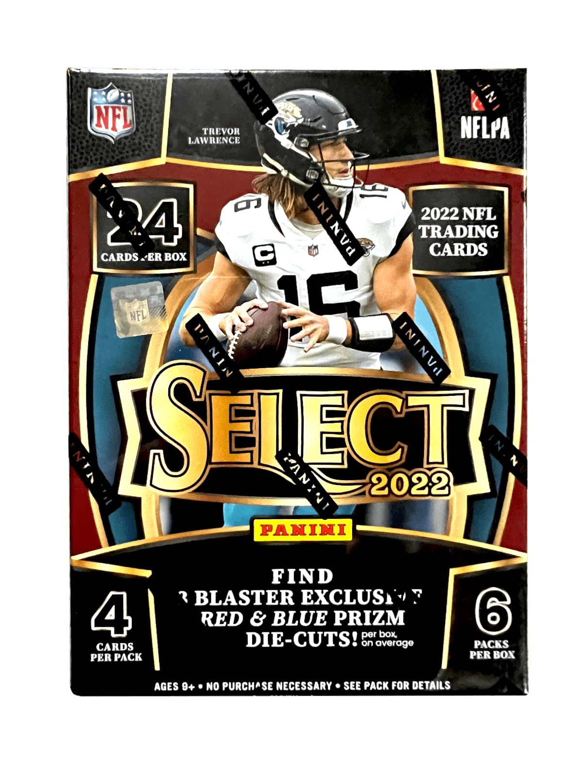 2022 Panini Select Football Trading Card Blaster Box (Red & Blue Prizm Die-Cuts)