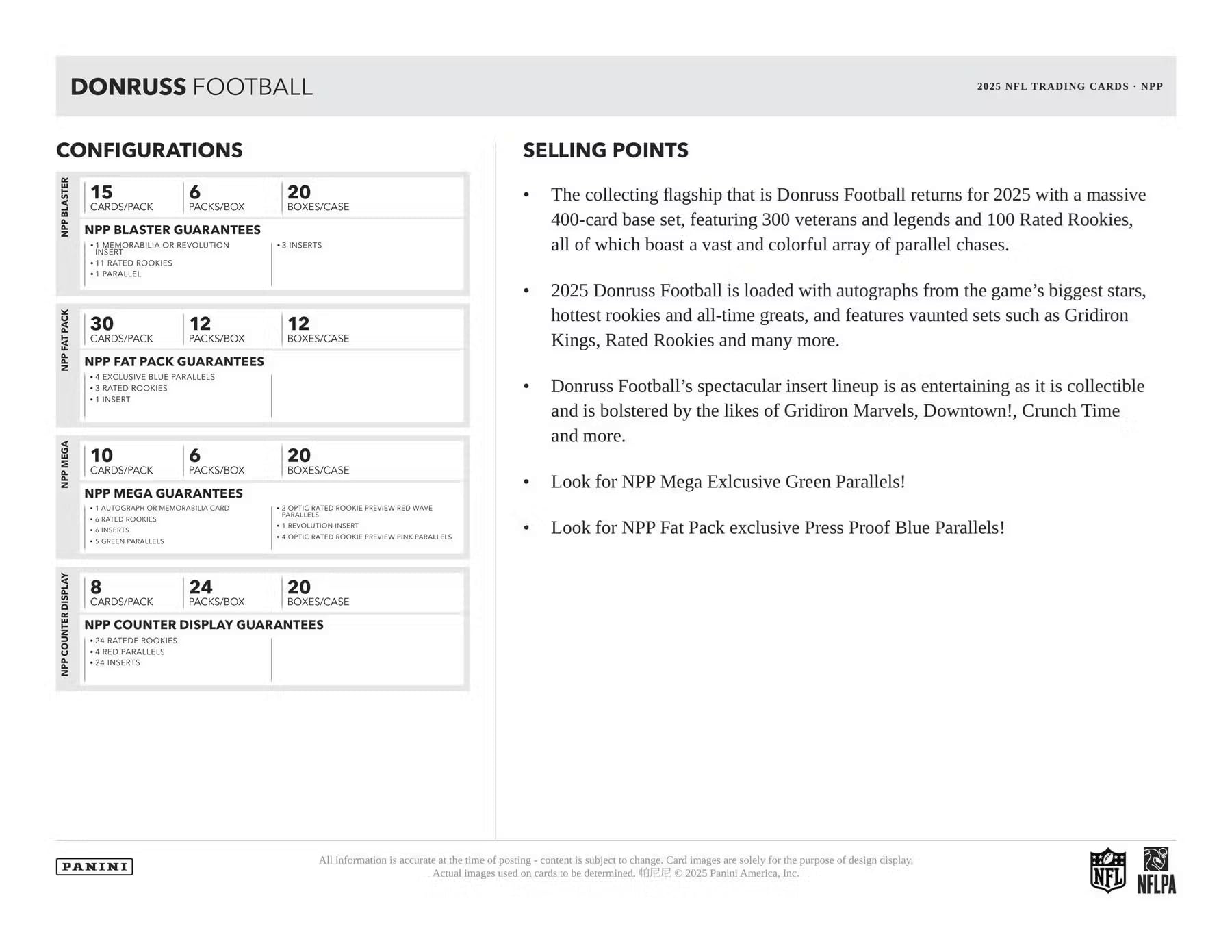 2025 Panini Donruss Football Mega Trading Card Box (1 Memorabilia or Autograph Per Box)(Optic Rated Blue Scope Parallels)