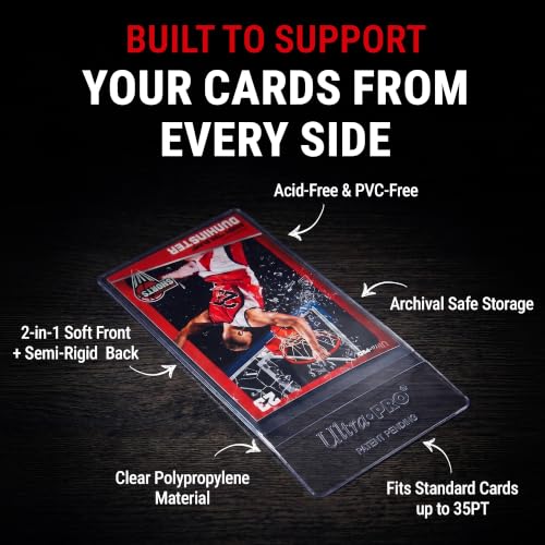 Ultra Pro CardPreserver Trading Card Holders – 2-in-1 Semi Rigid Card Protector Sleeves – Clear Polypropylene, Acid-Free, PVC-Free & 720° Security – Fits Standard-Size Cards up to 35PT – 25 Pack