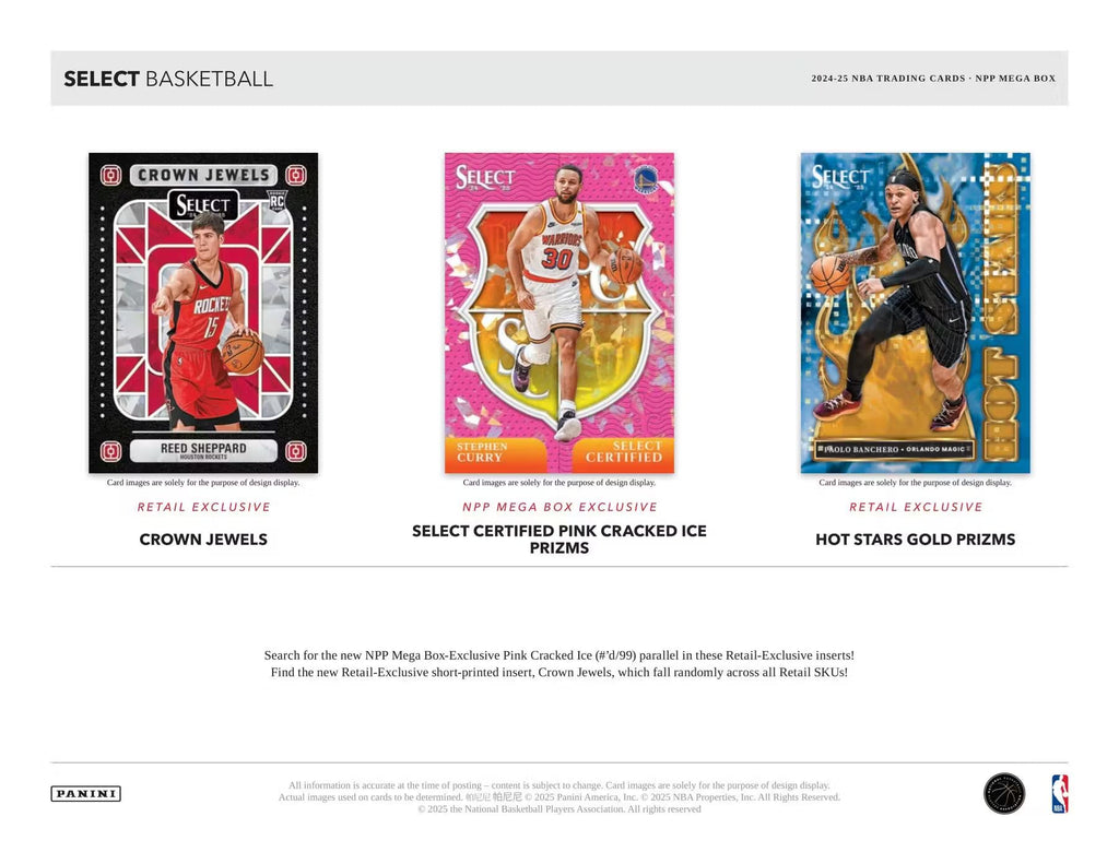 2024/25 Panini Select Basketball Mega Trading Card Box (Red & Purple Cracked Ice)