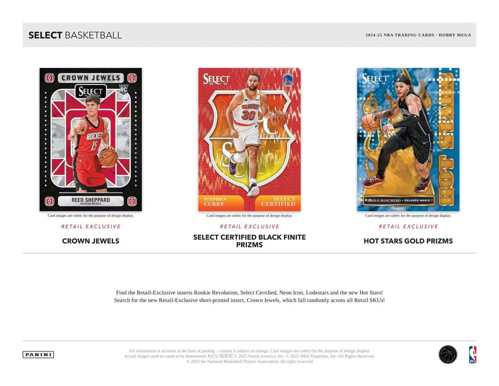 Panini 2024-25 Select Basketball Hobby Mega Trading Card Box (Green & Blue Stars Prizm)