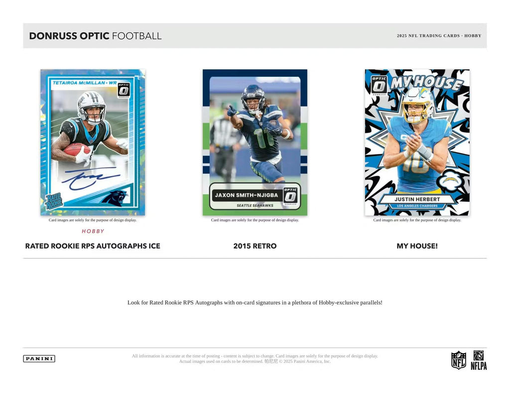Panini 2025 Donruss Optic Football Retail Pack Trading Cards