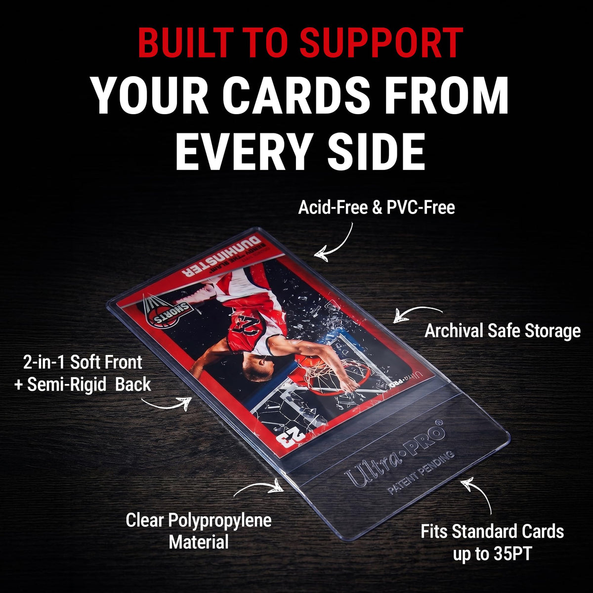 Ultra Pro CardPreserver Trading Card Holders – 2-in-1 Semi Rigid Card Protector Sleeves – Clear Polypropylene, Acid-Free, PVC-Free & 720° Security – Fits Standard-Size Cards up to 35PT – 25 Pack