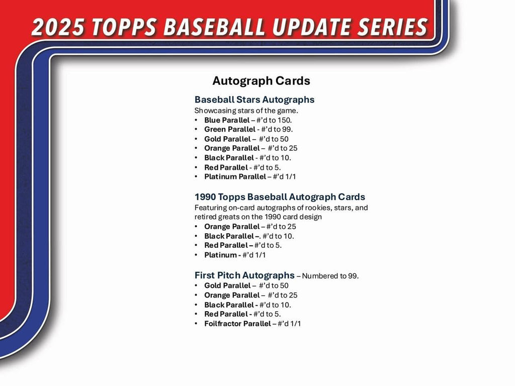 MLB 2025 Topps Baseball Update Series Trading Card Hobby Jumbo Box
