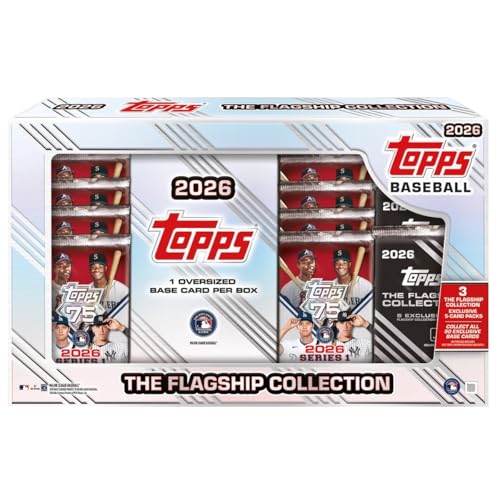 2026 Topps Baseball Series 1 Collection Box – 1 Oversized Base Card per Box + 3 Exclusive 5-Card Flagship Collection Packs
