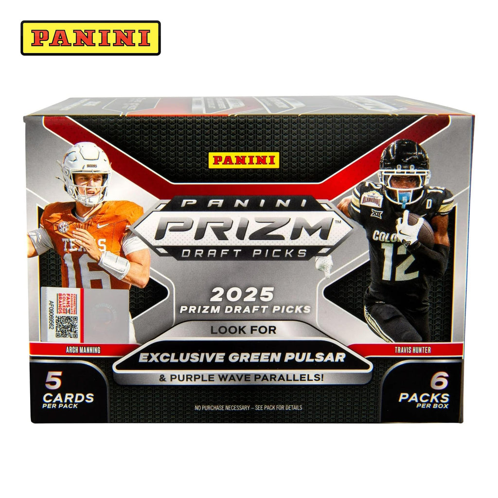 2025 Panini Prizm Draft Picks College Football Retail Blaster Box | 6 Packs Per Box | 30 Trading Cards | College Football Trading Cards | Exclusive Retail Prizm Parallels