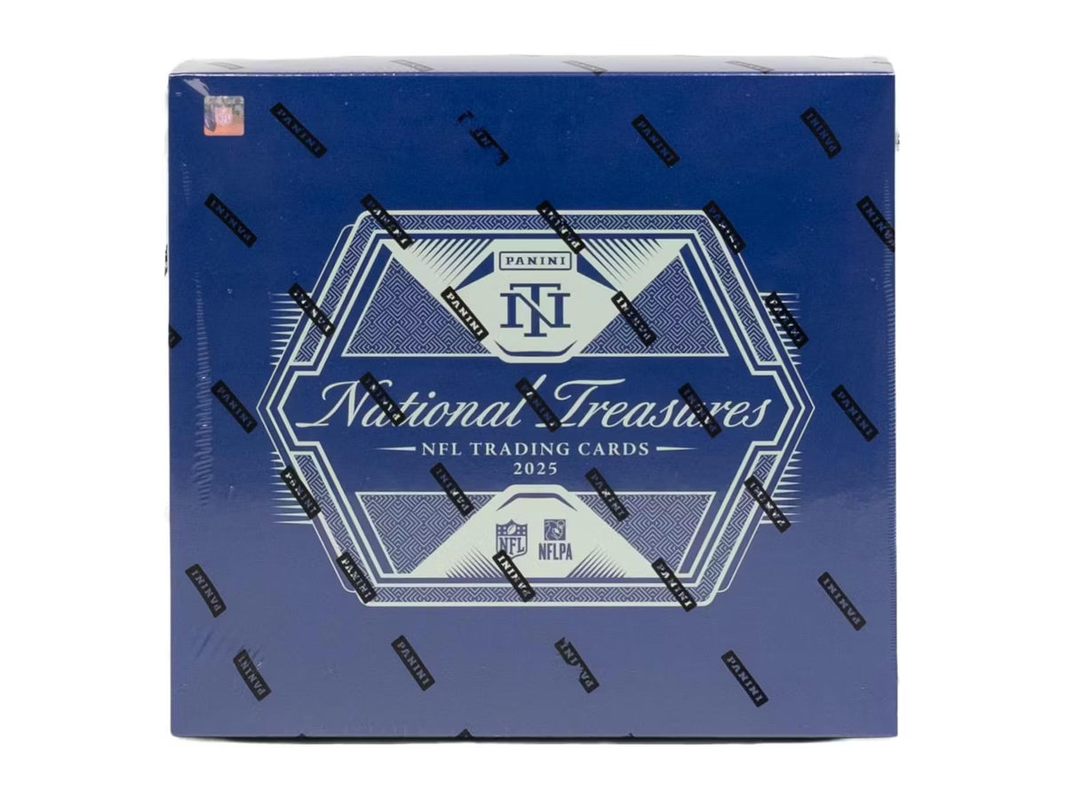2025 Panini National Treasures Football Hobby Trading Card Box (8 Autographs or Memorabilia Cards Per Box)