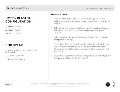 Panini Select Basketball Hobby Exclusive Blaster Box
