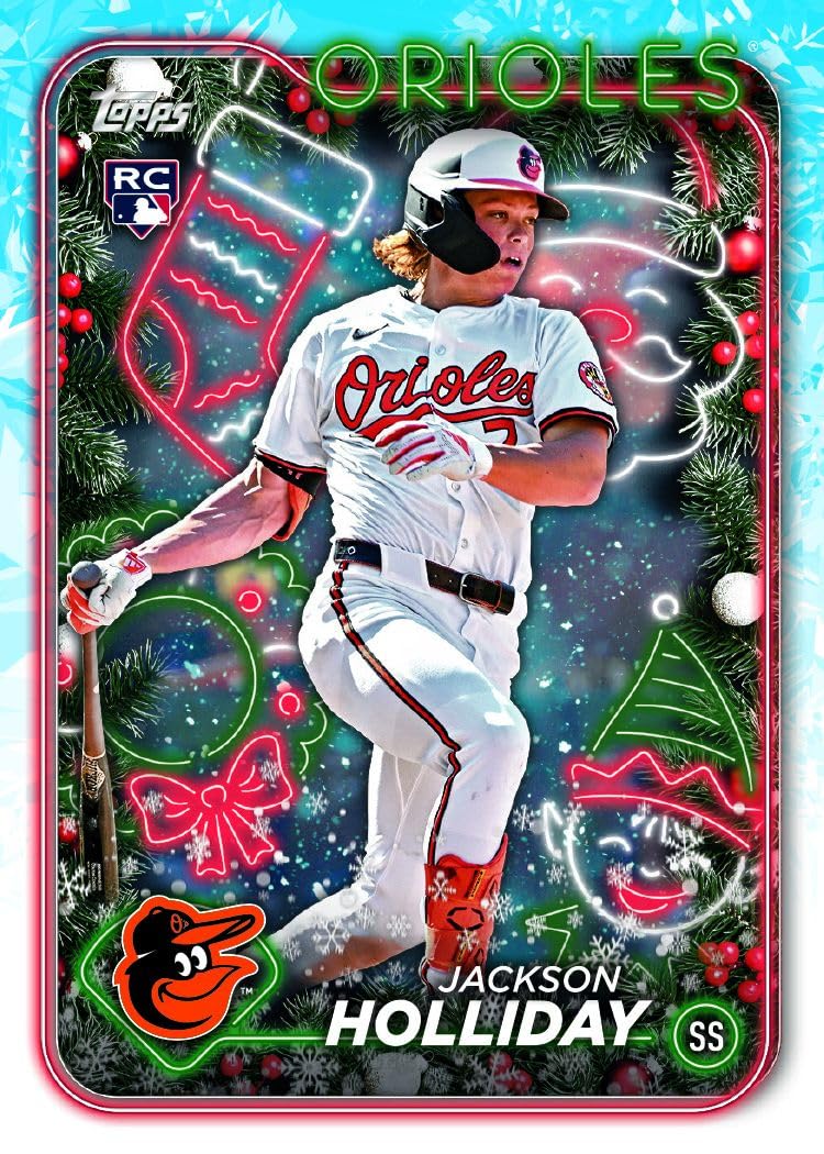 MLB 2024 Topps Holiday Baseball Mega Box | 10 Packs
