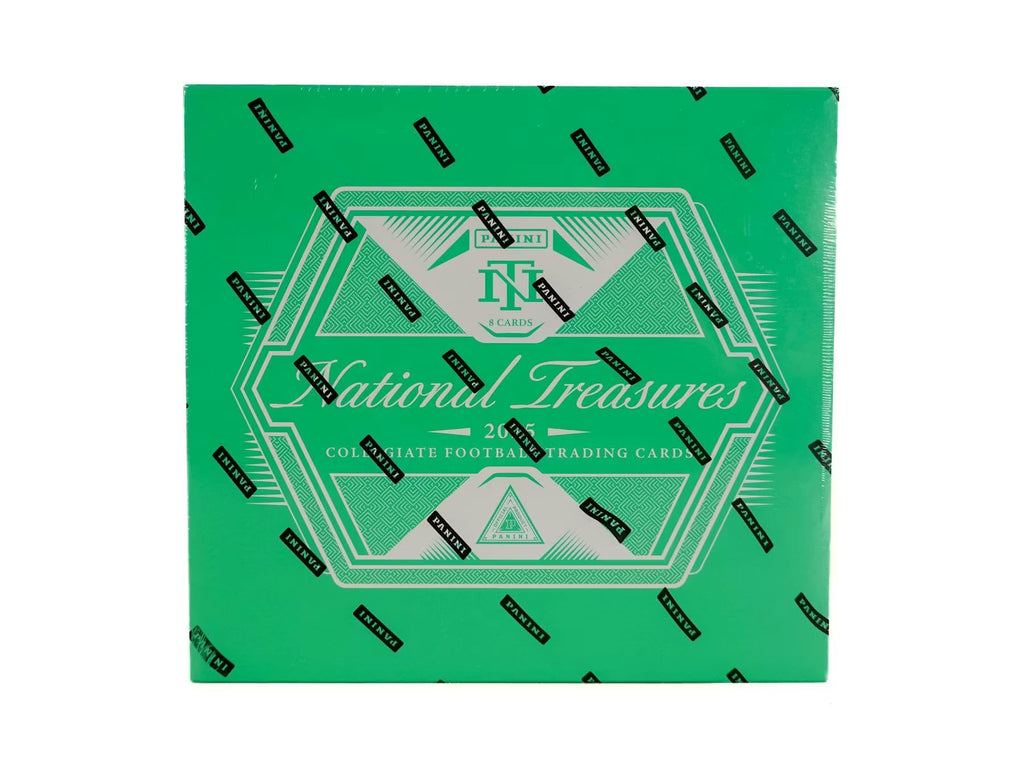 2025 Panini National Treasures Collegiate Football Hobby Trading Card Box (7 Autographs or Memorablia Per Box)